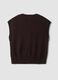 Brown V-neck button-up vest with oversized fit_6