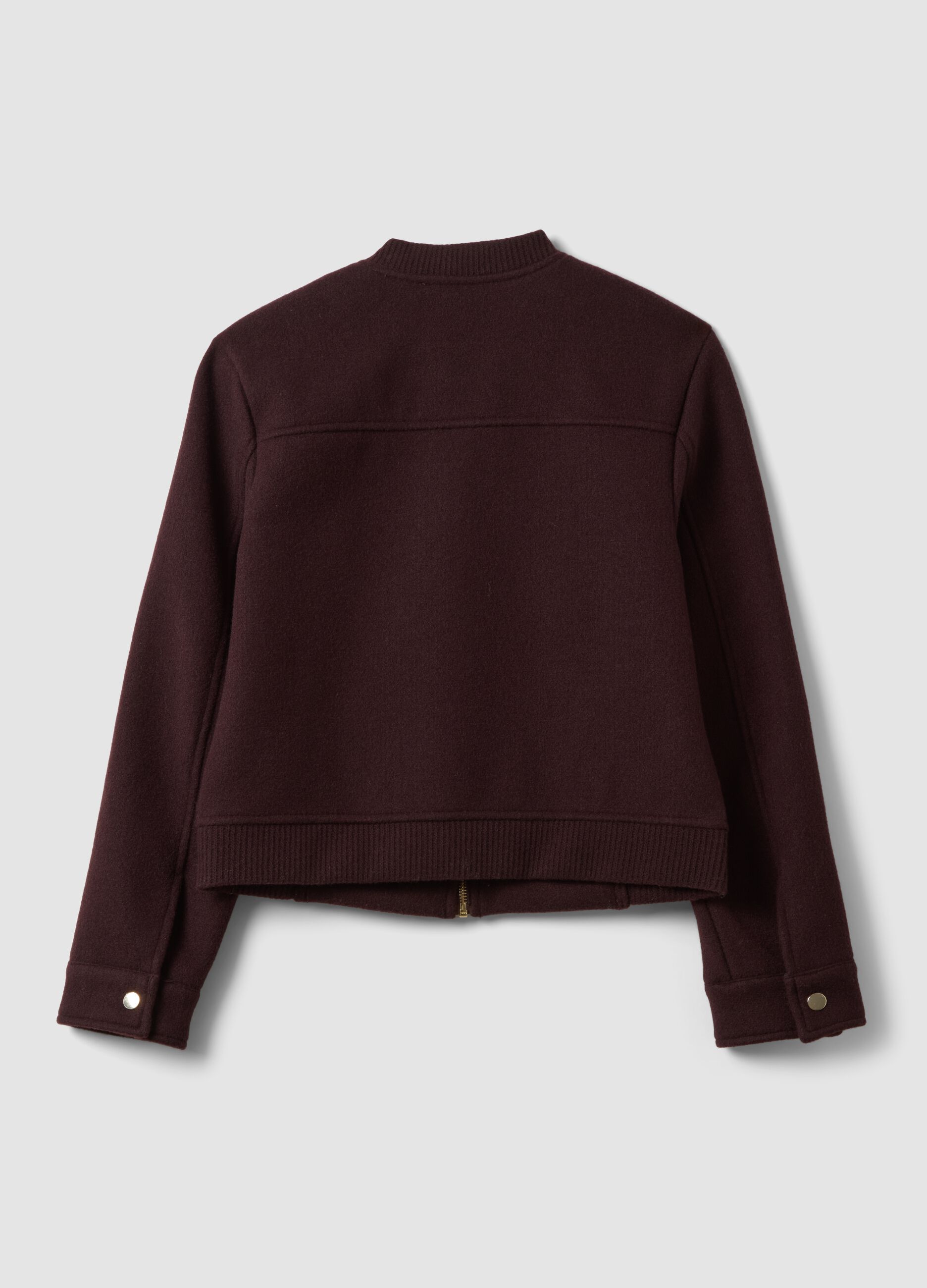 Burgundy purple regular-fit jacket with zip