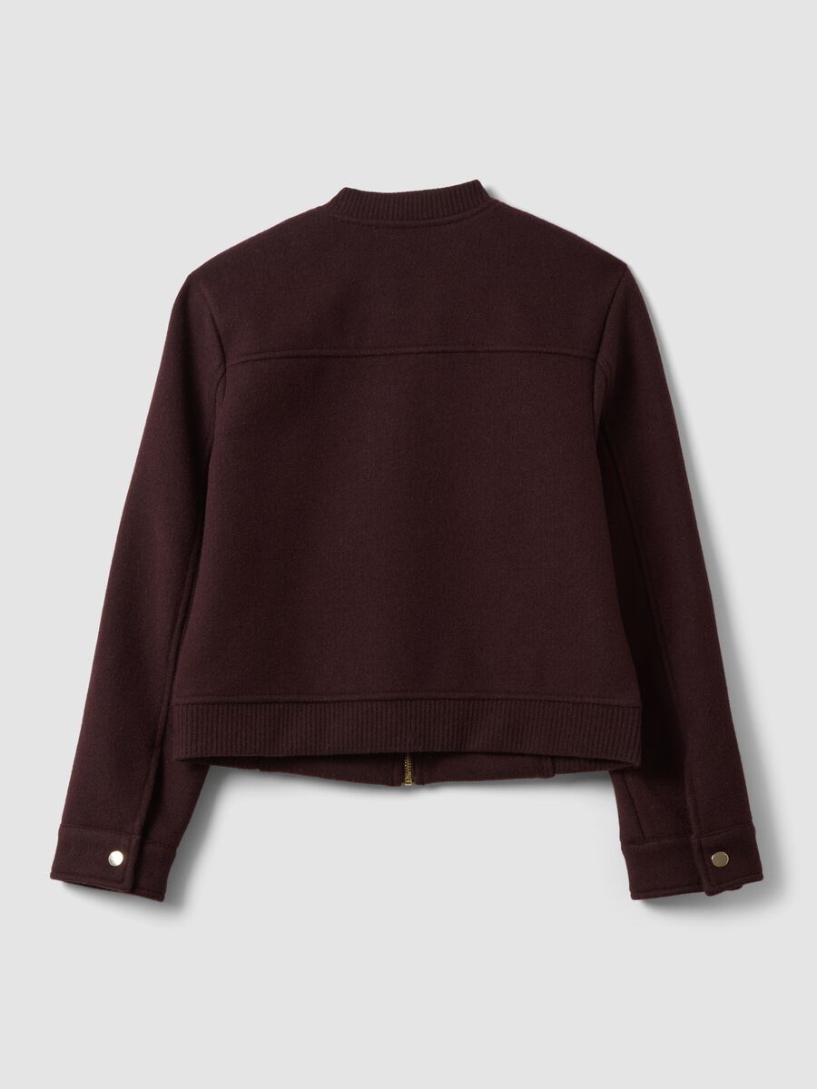 Burgundy purple regular-fit jacket with zip_6