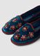 Friulane blu con ricami floreali gioiello_1