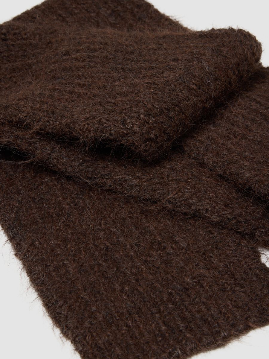 Brown Stretch Wool Scarf_2