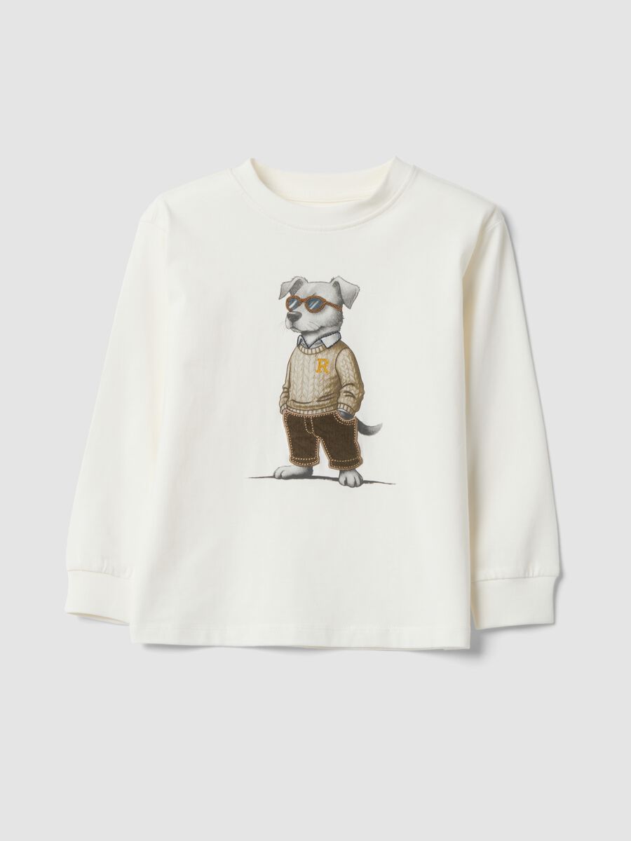 Off-white pure cotton crew-neck T-shirt_0