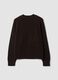 Brown stretchy viscose crew-neck top_2