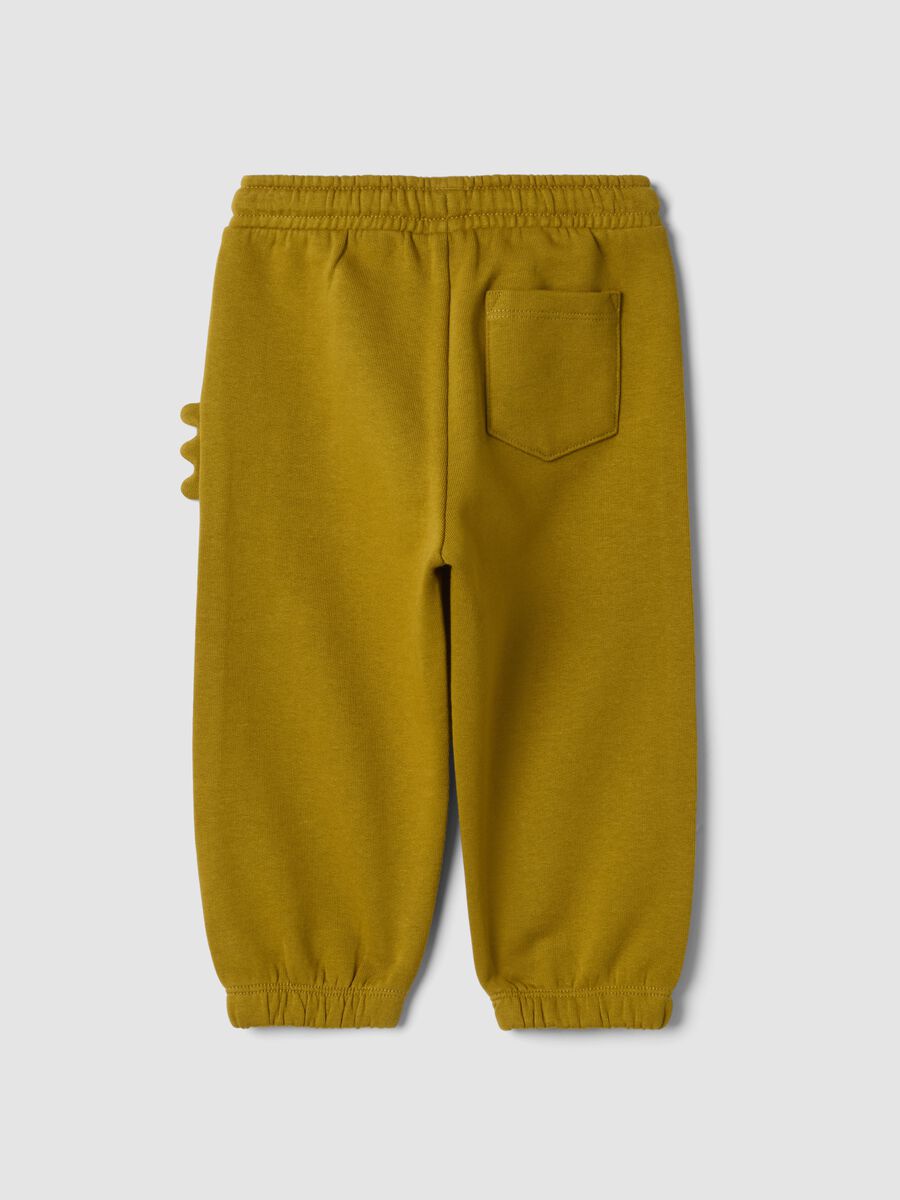 Green pure cotton jogger trousers with pockets_1