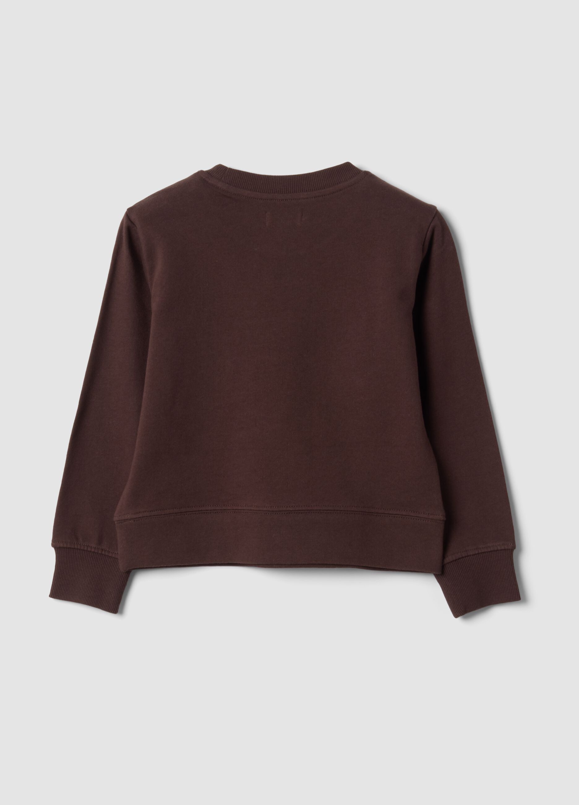 Brown 100% cotton sweatshirt with front print