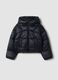 Black padded jacket with hood and zip_0