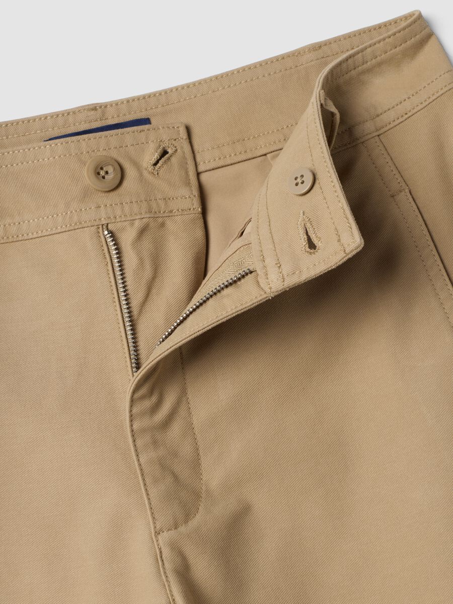 The Iconic Pants beige stretch cotton-blend barrel-fit trousers_1