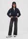 Black culotte jeans in a cotton, lyocell and viscose blend for girls_0