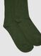 Green knee-high socks in wool, viscose and stretch cashmere_1