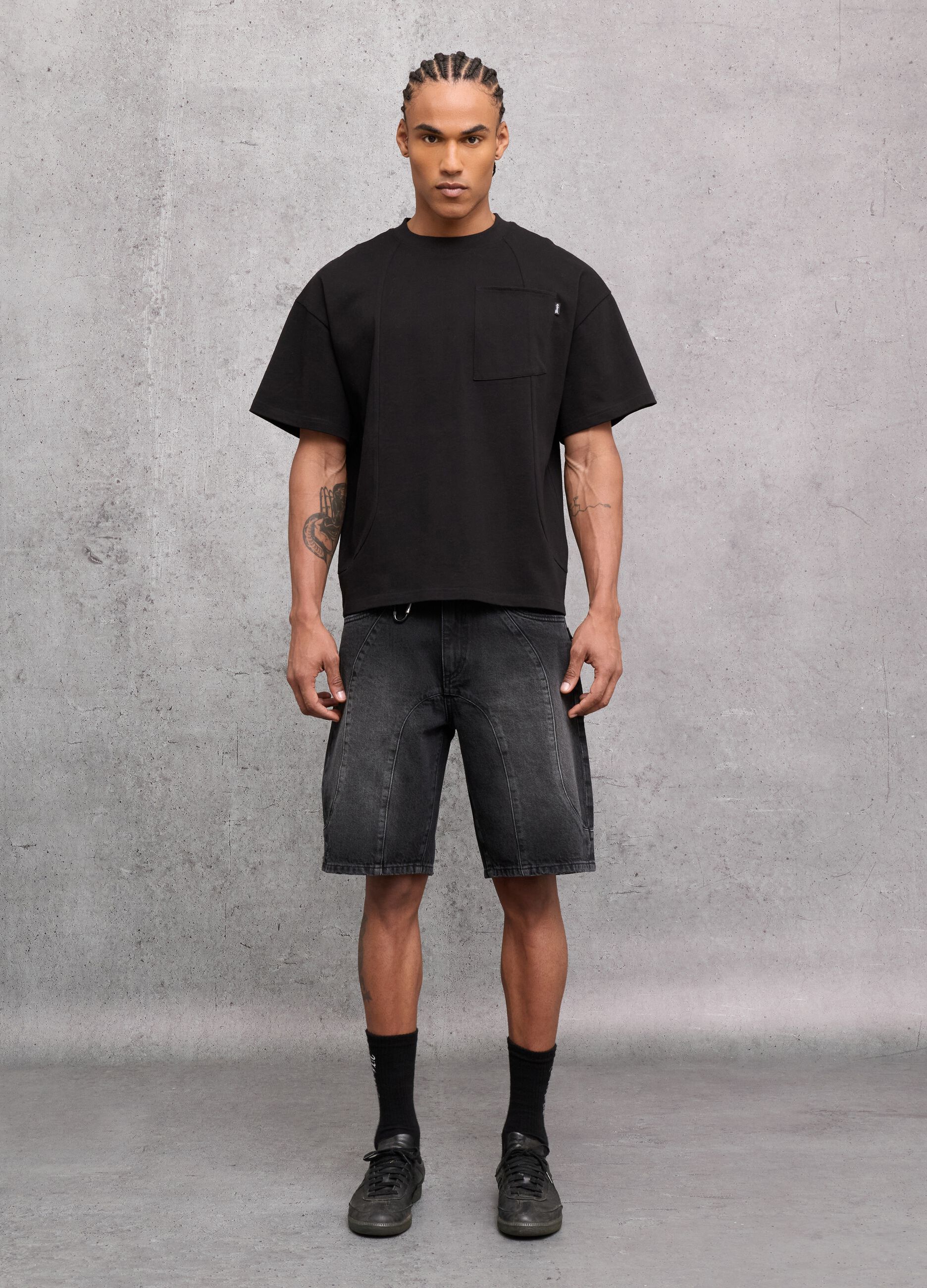 Black Denim Shorts