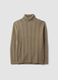 Beige wool-blend regular-fit roll-neck jumper_0