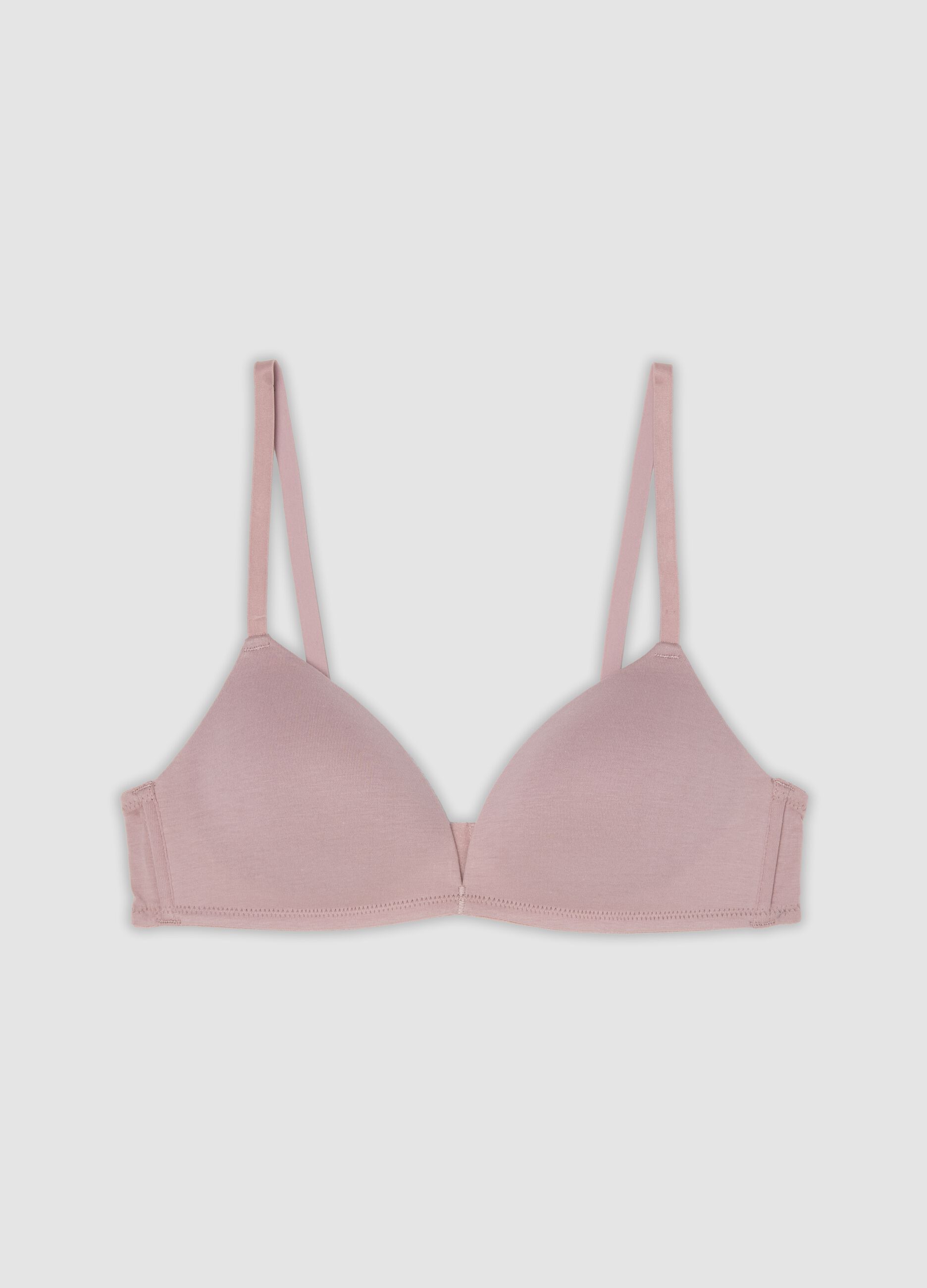 Purple padded organic cotton bra