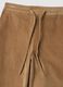Beige ribbed stretch cotton trousers with elasticated waistband_5