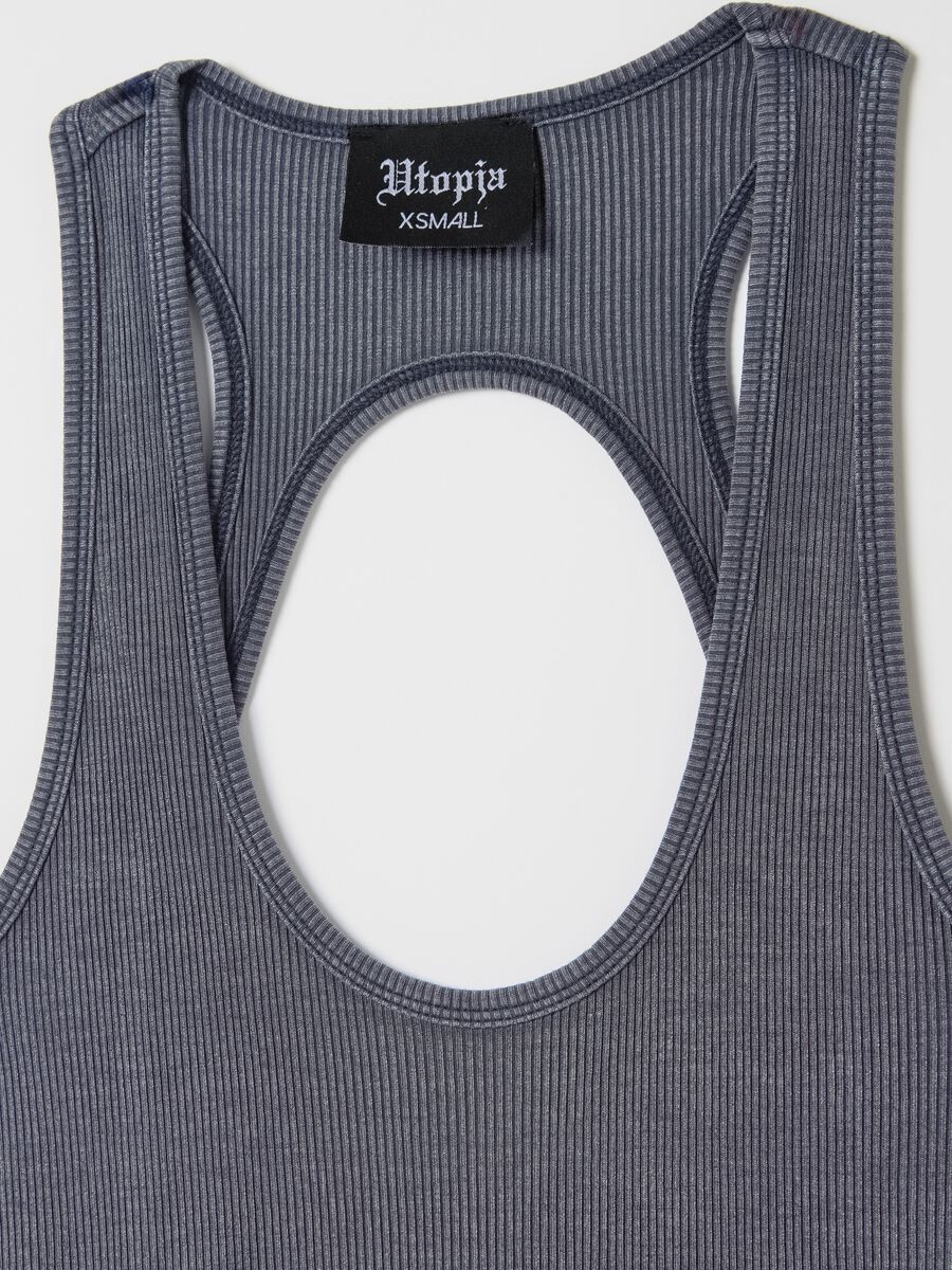 Backless Vintage Grey Mini Dress _6