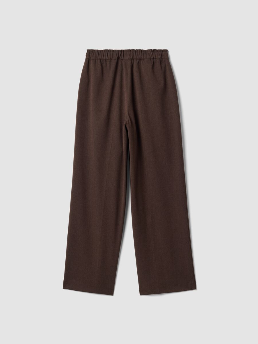 The Iconic Pants brown wide-leg joggers in stretch viscose_6