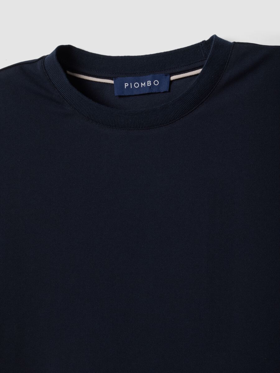 Blue regular-fit stretch piqu&eacute; cotton-blend T-shirt with Easy Dry_5