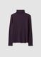 Maglia viola in misto viscosa a costine con girocollo_6