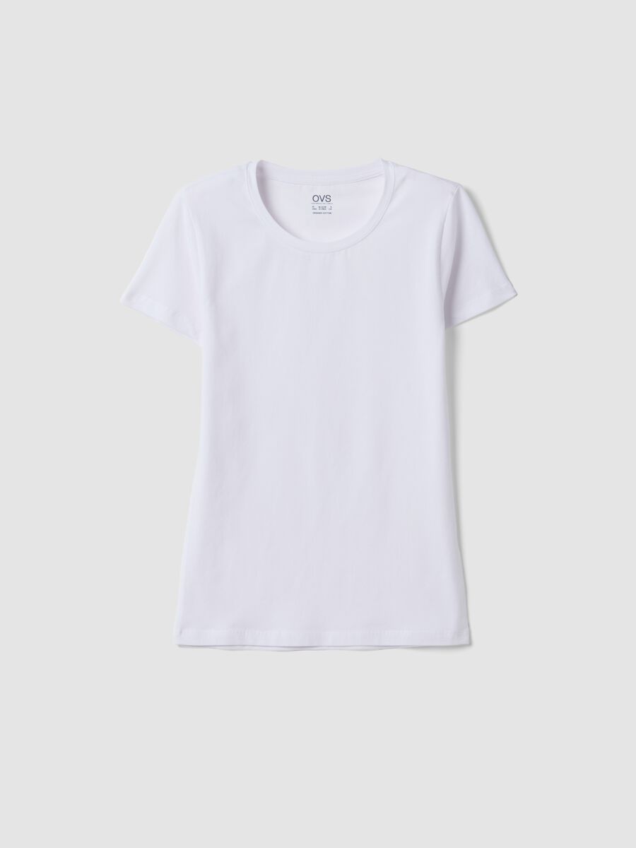 White organic stretch cotton crew-neck T-shirt_4