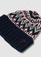 Beanie jacquard con risvolto a costine_2