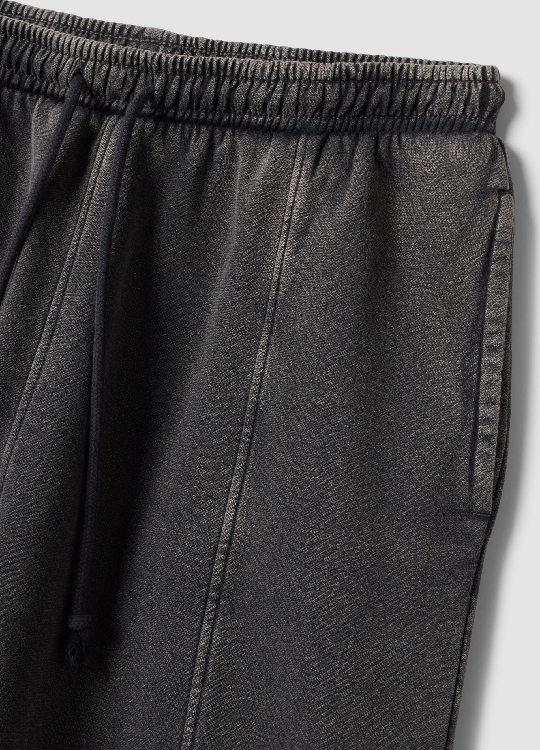 Pantaloni jogger grigi in misto cotone con coulisse