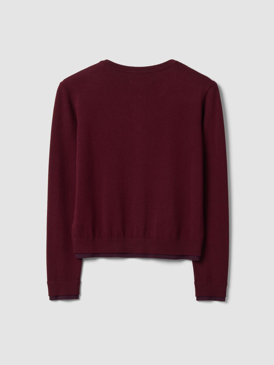 Red viscose-blend cardigan in plain knit_5