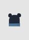 Navy blue beanie with turn-up, appliqu&eacute; ears and Mickey print_1