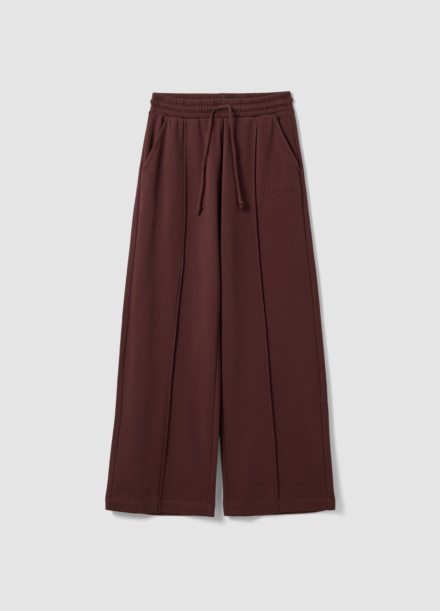 Brown cotton-blend straight-fit joggers