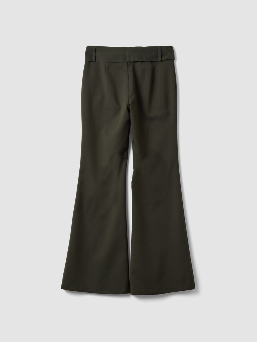Green slim-fit stretch viscose trousers_2