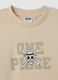 Sand pure cotton T-shirt with One Piece print, relaxed fit_1
