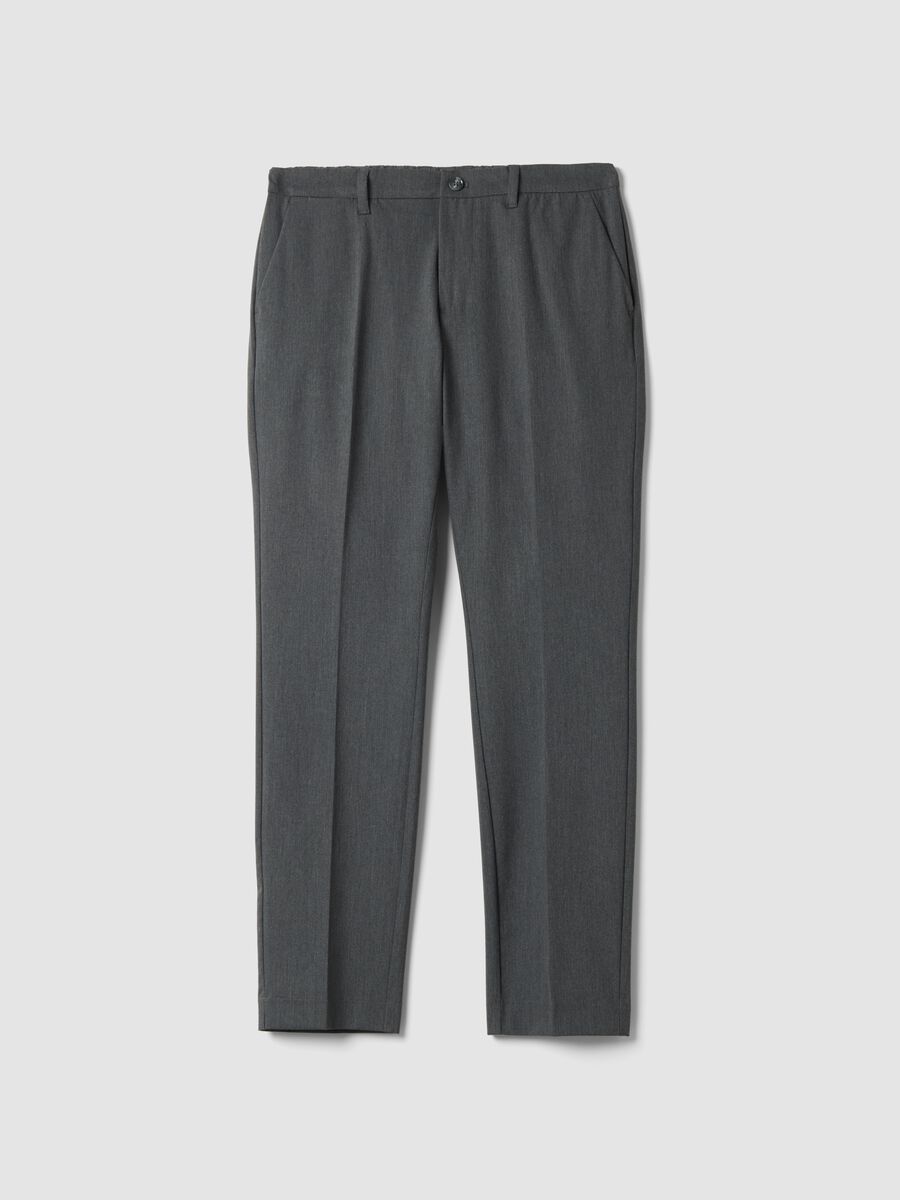 Grey slim-fit stretch viscose twill chino trousers_4