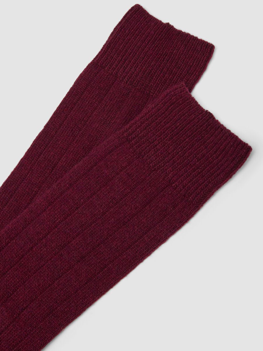 Calze midi rosse in lana, viscosa e cashmere elasticizzati_2
