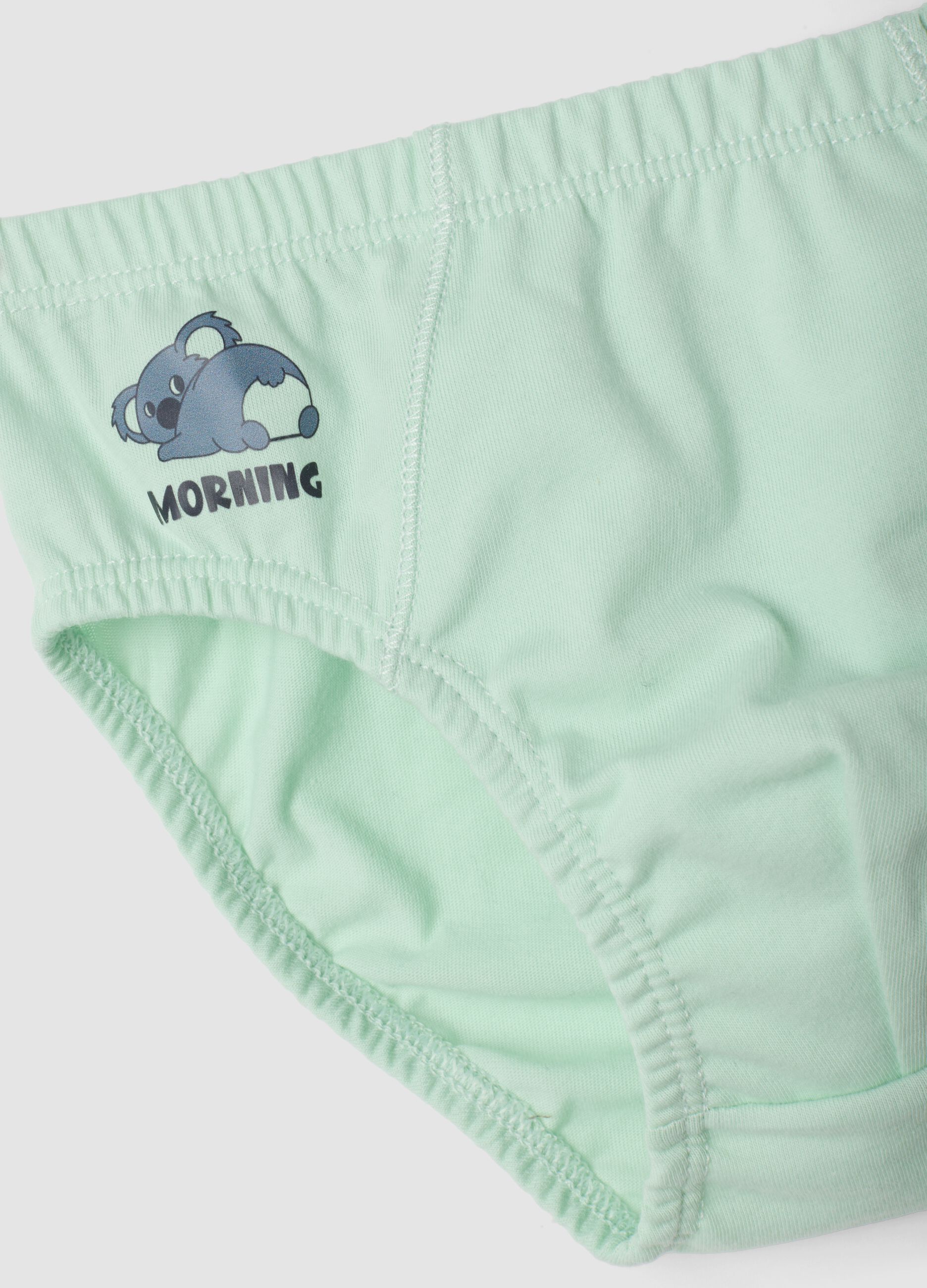 5-pack multicolour koala-print briefs in pure organic cotton