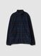 Blue checked fleece sweatshirt with collar, regular fit_0