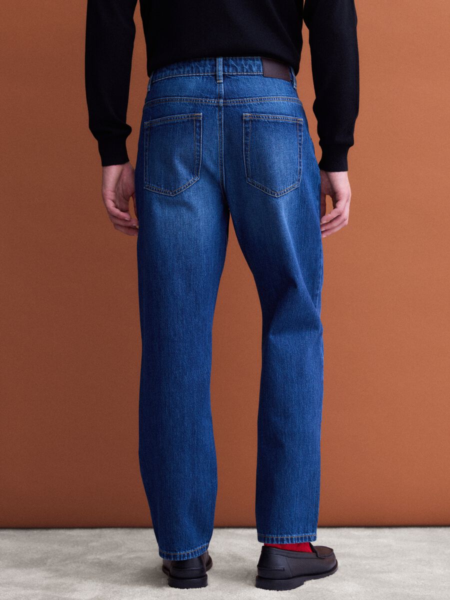 Jeans blu in puro cotone straight fit_2