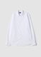 White lyocell-blend shirt with French collar, easy iron_0