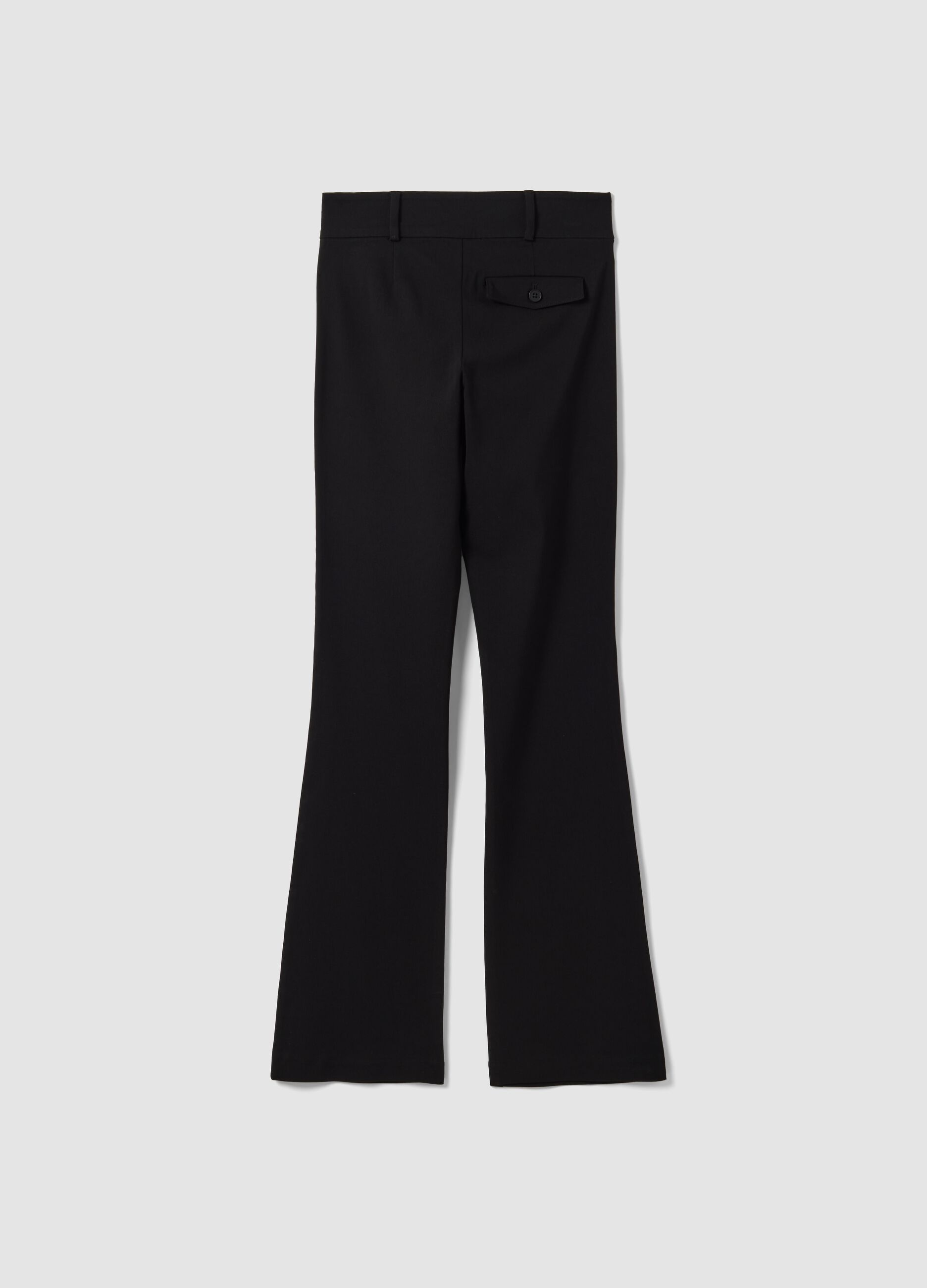 Pantaloni neri flare in viscosa elasticizzata