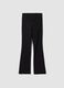 Pantaloni neri flare in viscosa elasticizzata_6