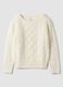 White wool-blend boat-neck jumper, regular fit_0