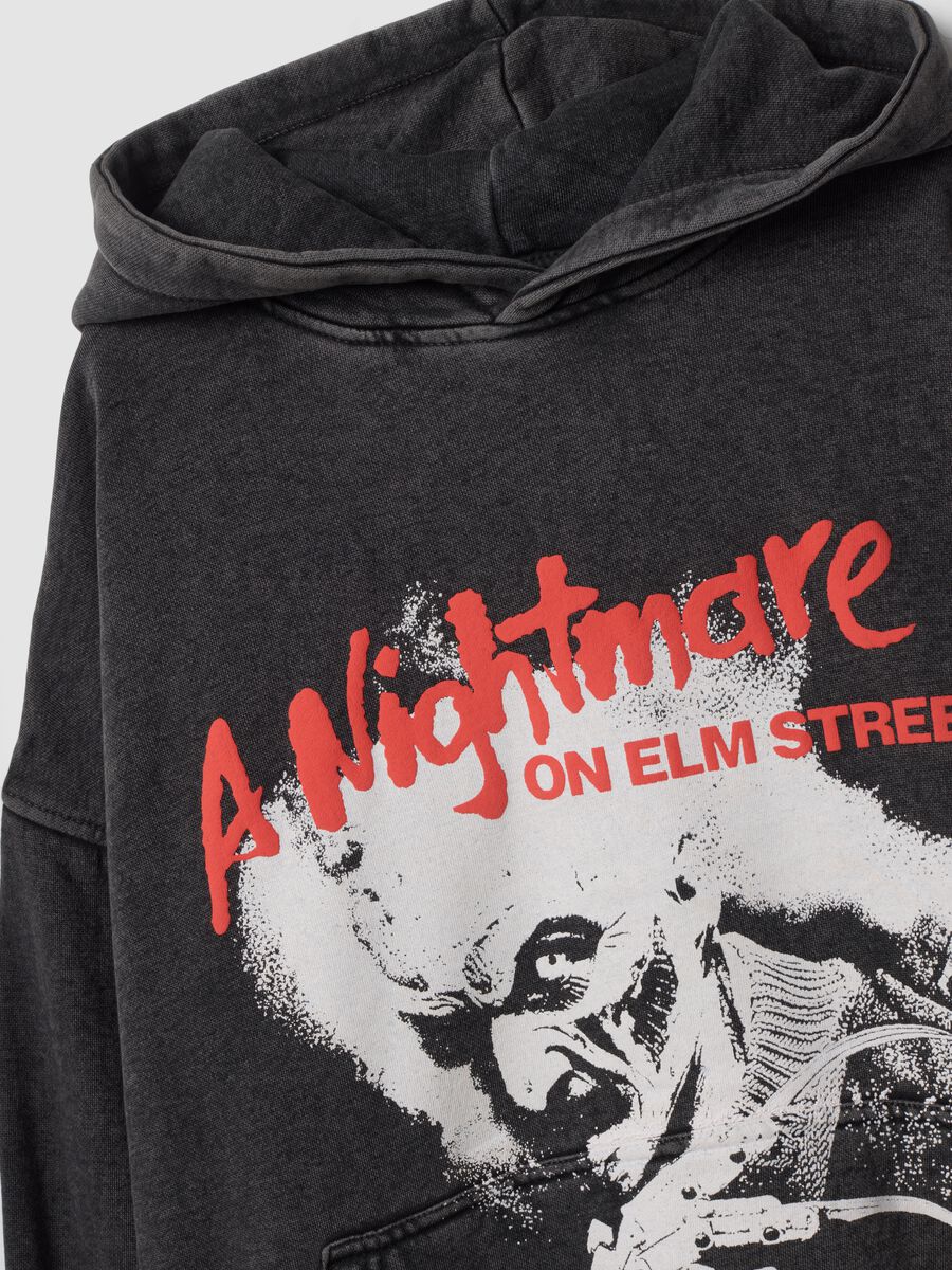 Grey oversized 100% cotton hoodie with &ldquo;A Nightmare On Elm Street&rdquo; print_5