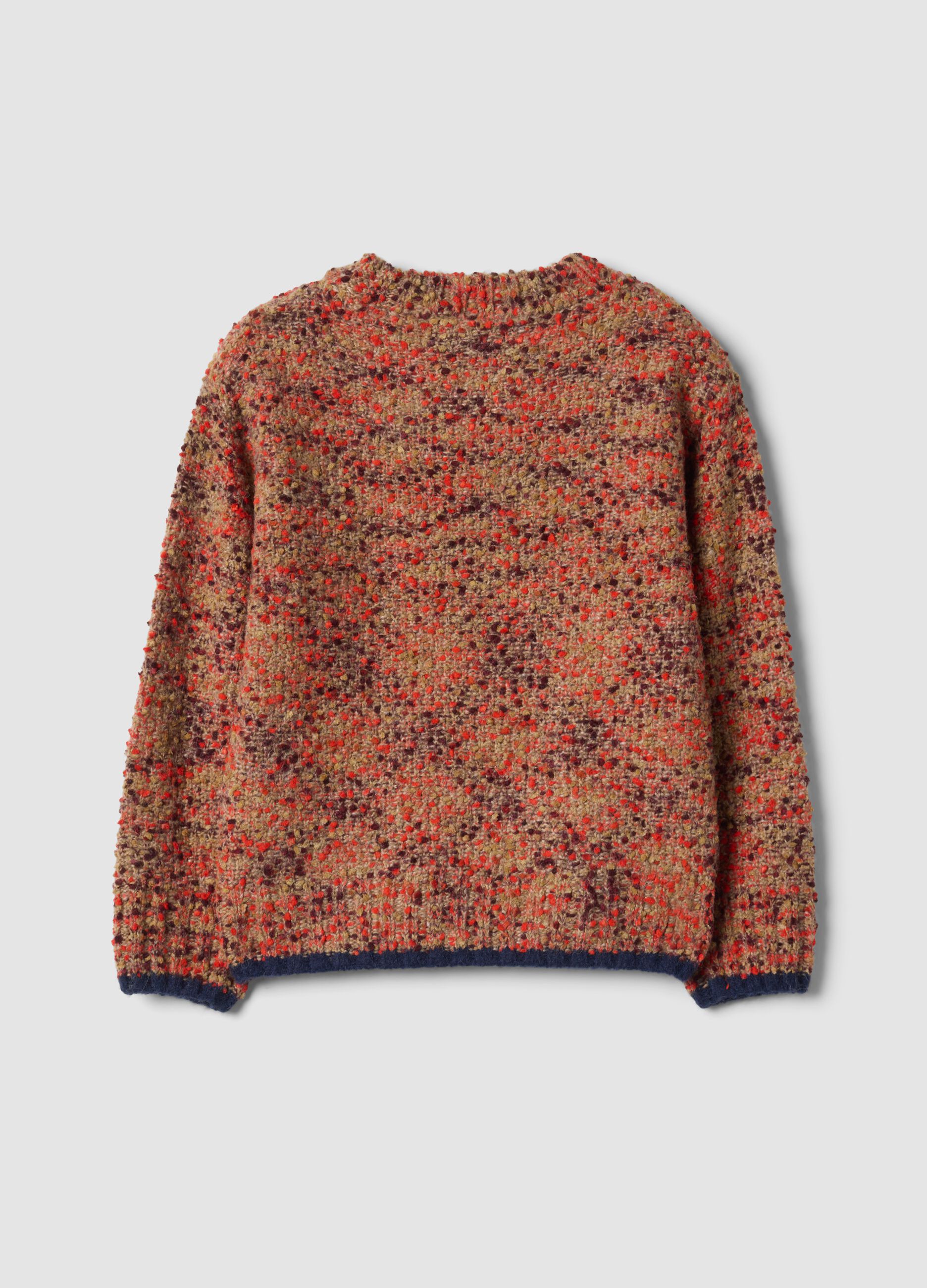 Maglione multicolor a girocollo in misto lana e alpaca