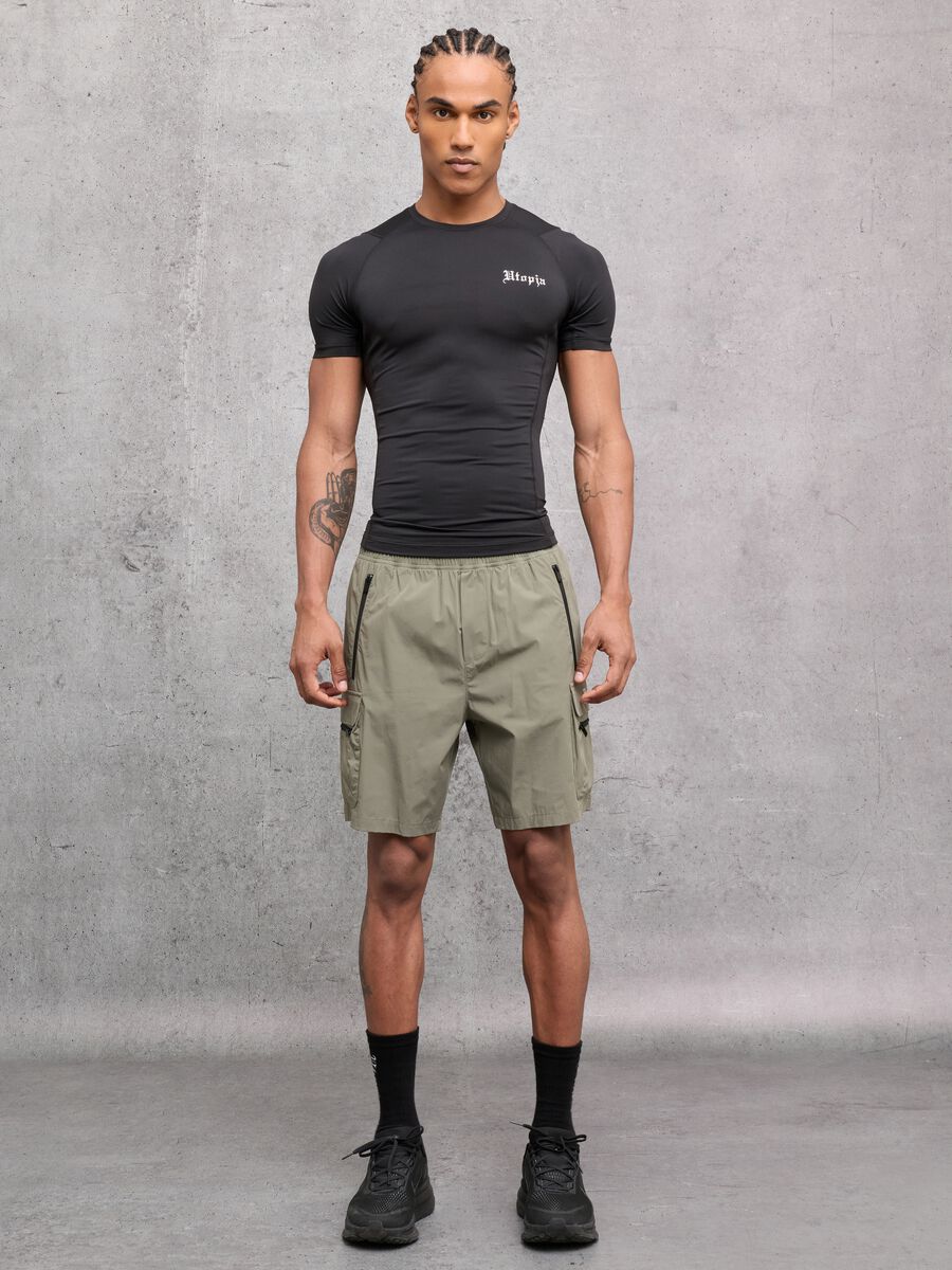 Kombat Active Cargo Shorts Military Green_1