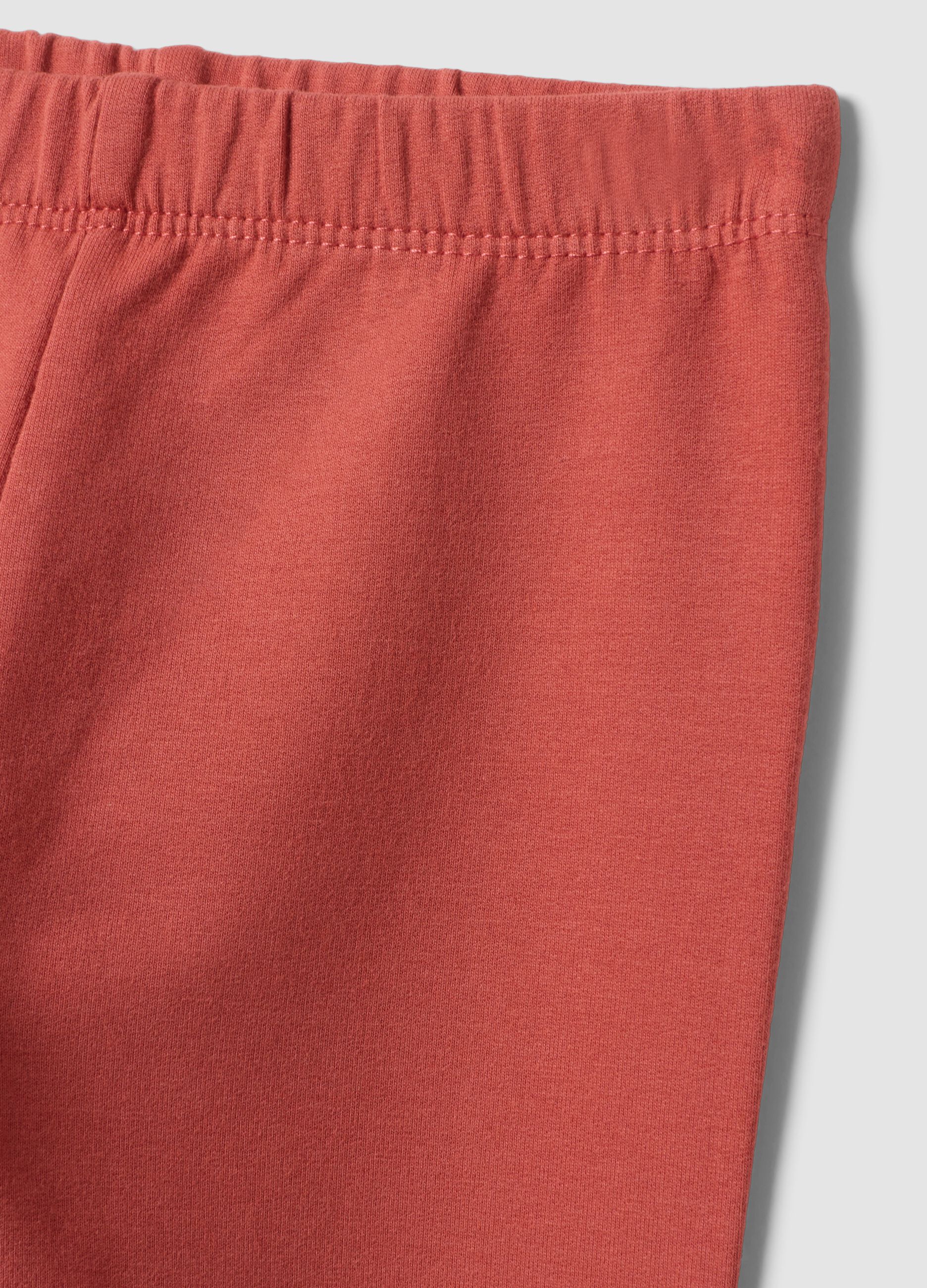 Red regular-fit leggings in stretchy organic cotton