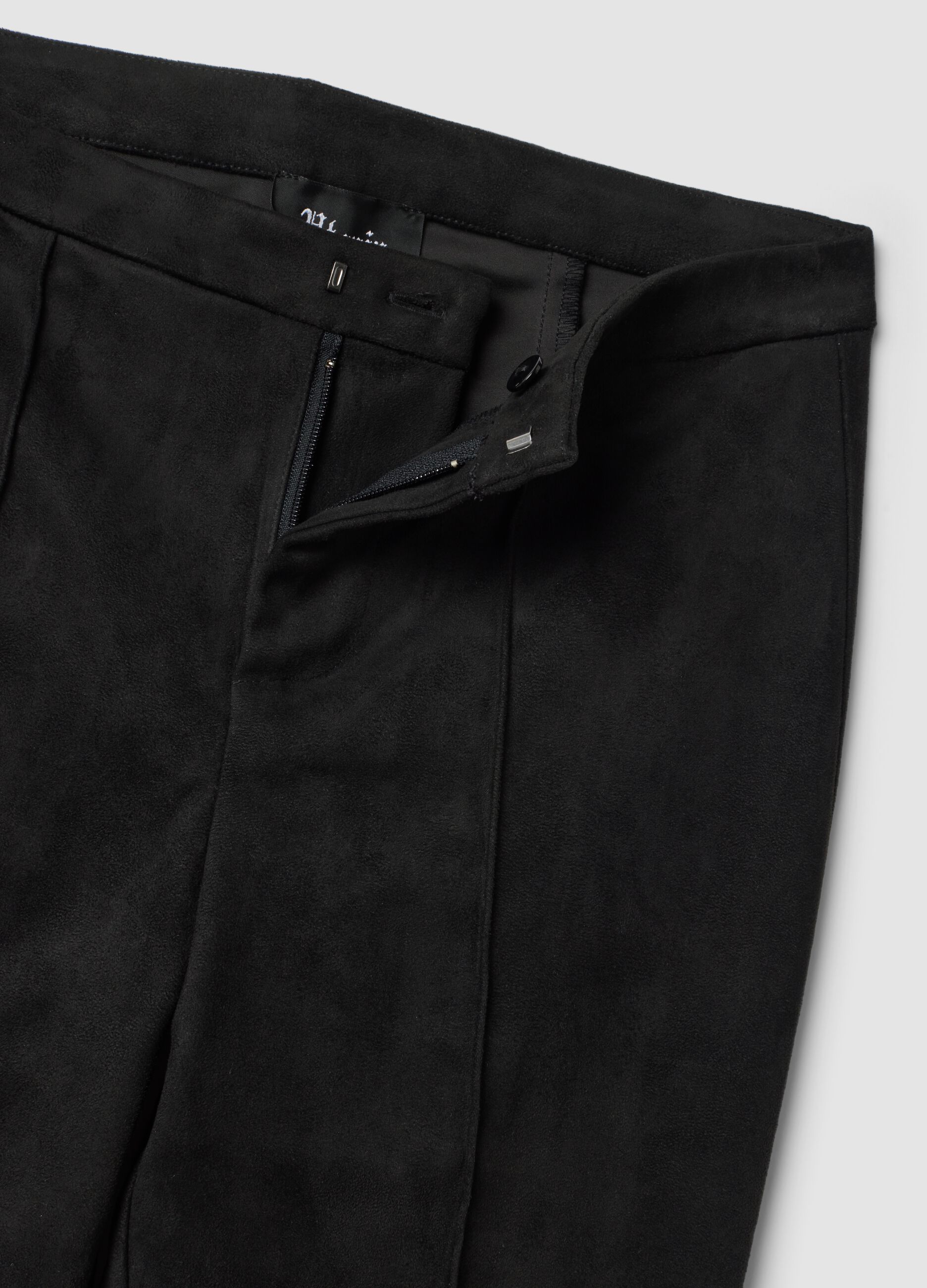 Faux Suede Formal Slim Pants