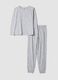 Grey crew-neck pyjamas in organic cotton and viscose blend_4
