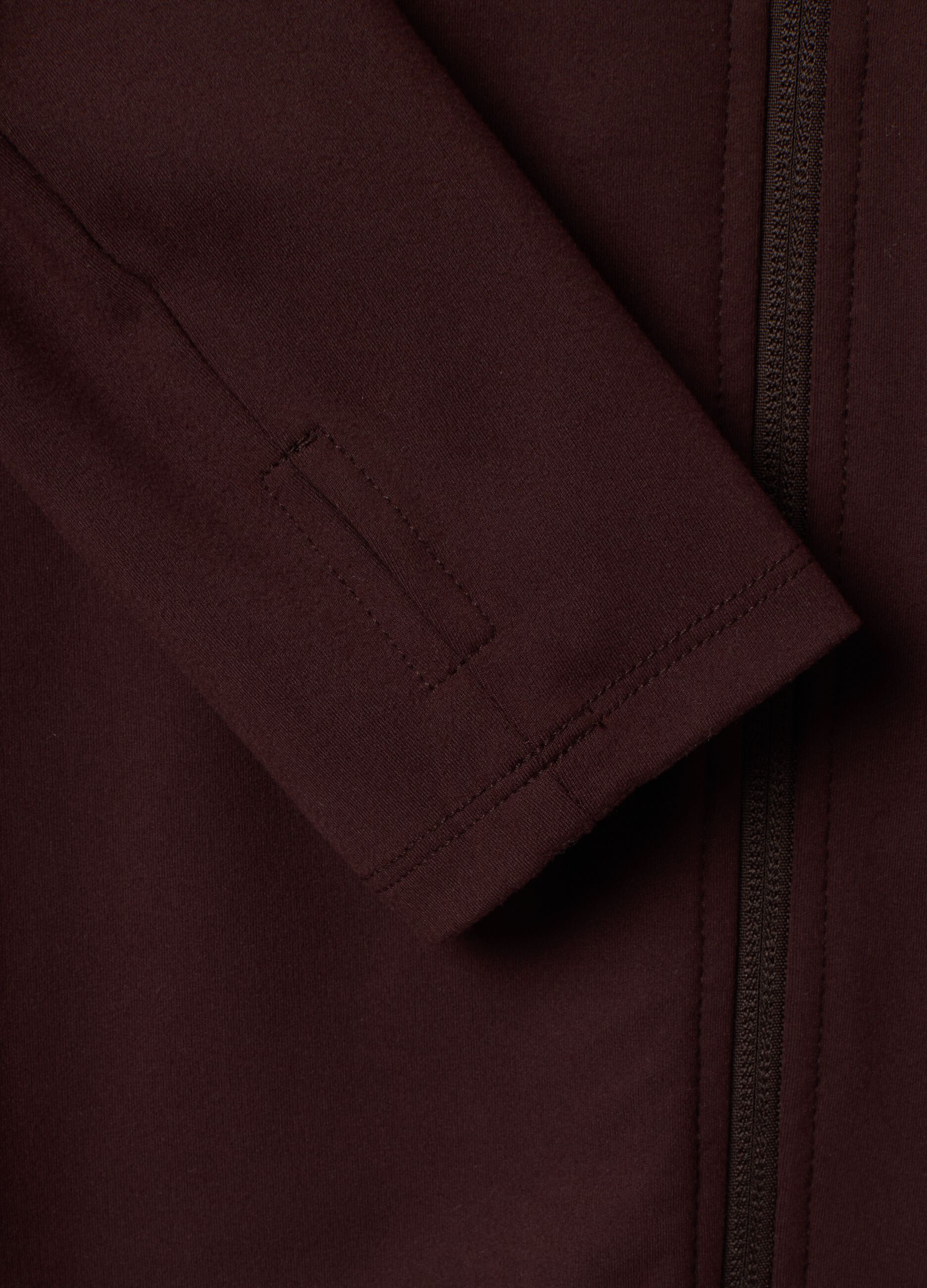 Brown fitted full-zip jacket in stretch fabric ALTAVIA STUDIO