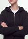 Black full-zip fitted cotton-blend hoodie_1