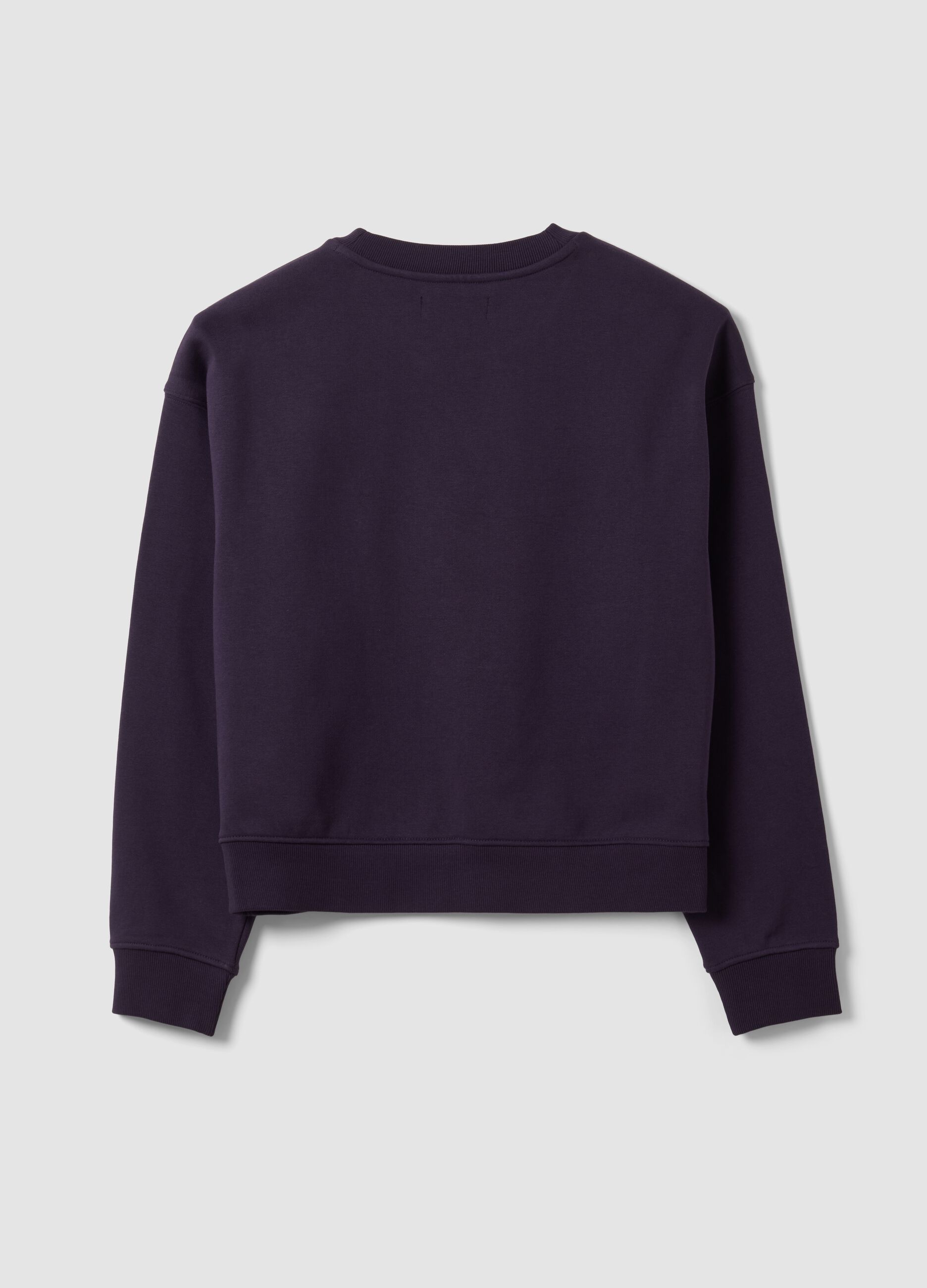 Purple cotton-blend regular-fit crew-neck sweatshirt