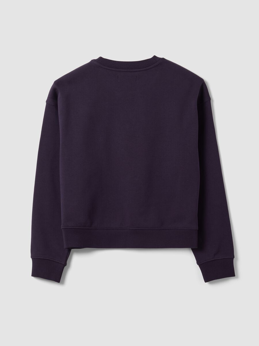 Purple cotton-blend crew-neck sweatshirt, regular fit_6