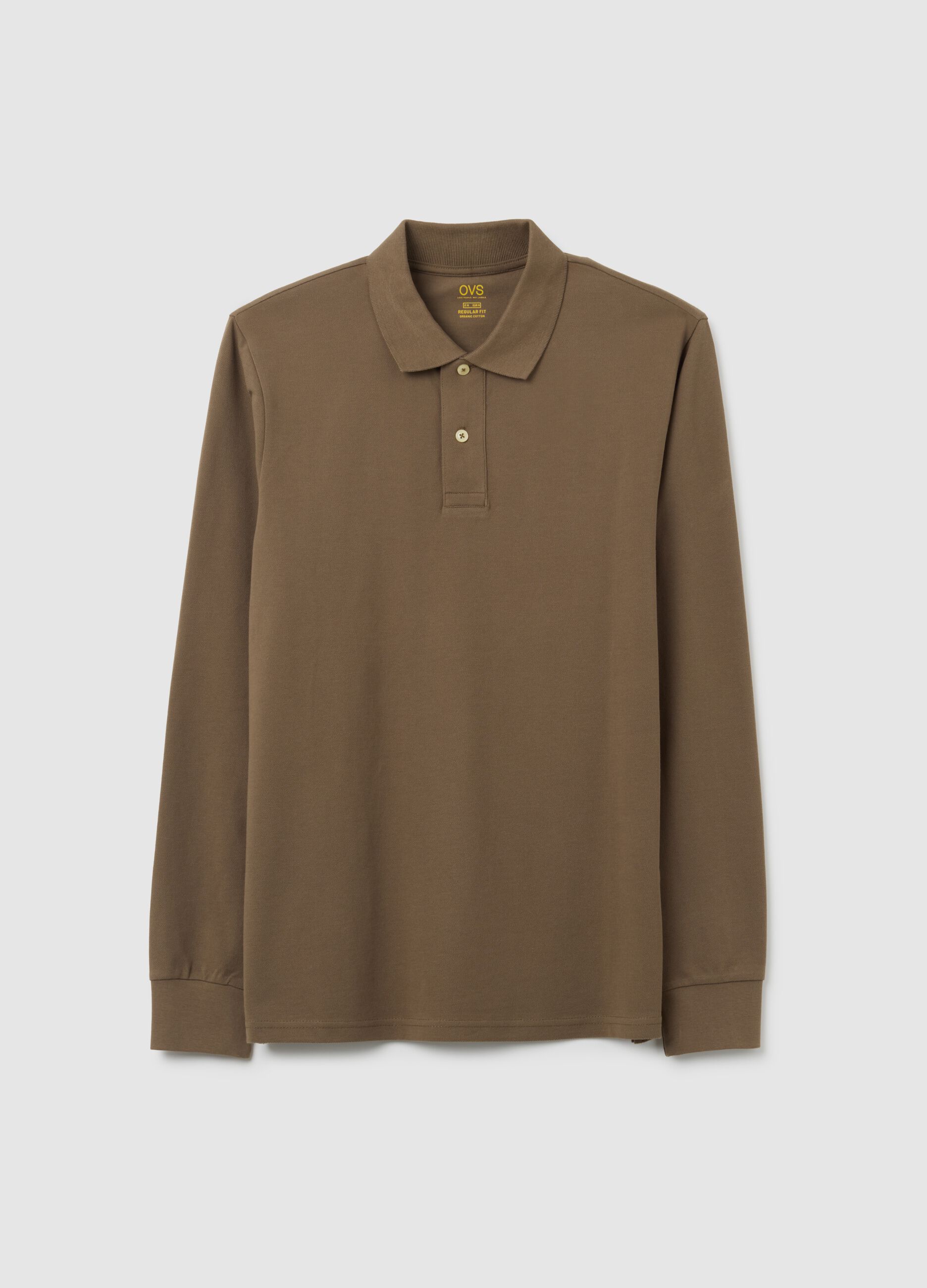 Brown pure cotton polo shirt regular fit