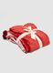 Red and white velvety-effect throw with contrasting lining_0